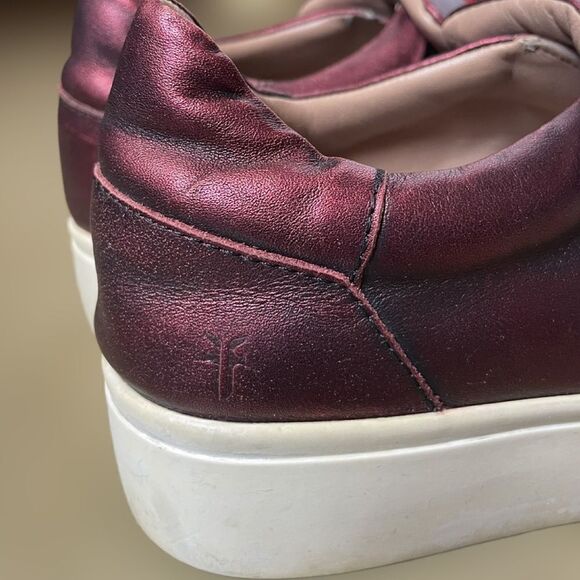 Frye Metallic Reddish/Purple Leather Upper Slip On Chunky Platform Shoes(37/6.5) - Picture 16 of 16